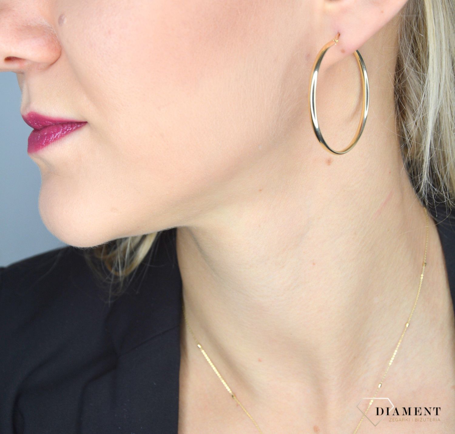 Złote kolczyki 585 koła 4,5 cm KL 8415B 585.jpg